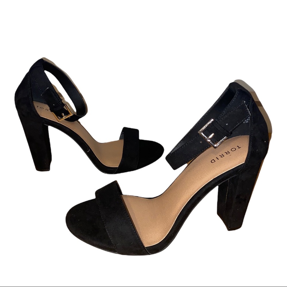 Torrid Black Two Strap Tapered Heels | 11.5